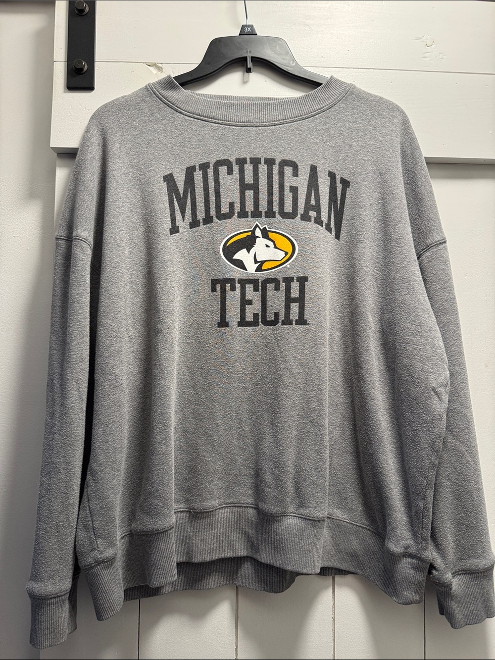 MTU Huskies Michigan Tech University Champion Gray Sweatshirt Men’s XXL 2XL